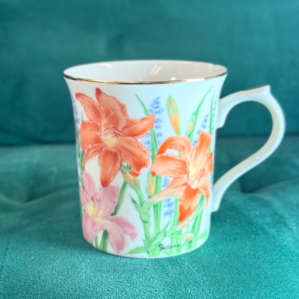 Lenox Day Lily Suzanne‎ Clee Flower Blossom Mug Fine Porcelain Coffee Tea